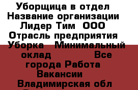 Уборщица в отдел › Название организации ­ Лидер Тим, ООО › Отрасль предприятия ­ Уборка › Минимальный оклад ­ 28 000 - Все города Работа » Вакансии   . Владимирская обл.,Вязниковский р-н